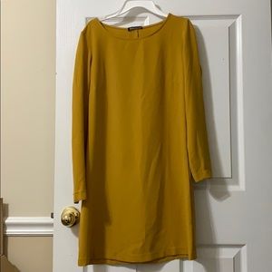 Mustard long sleeve shirt dress